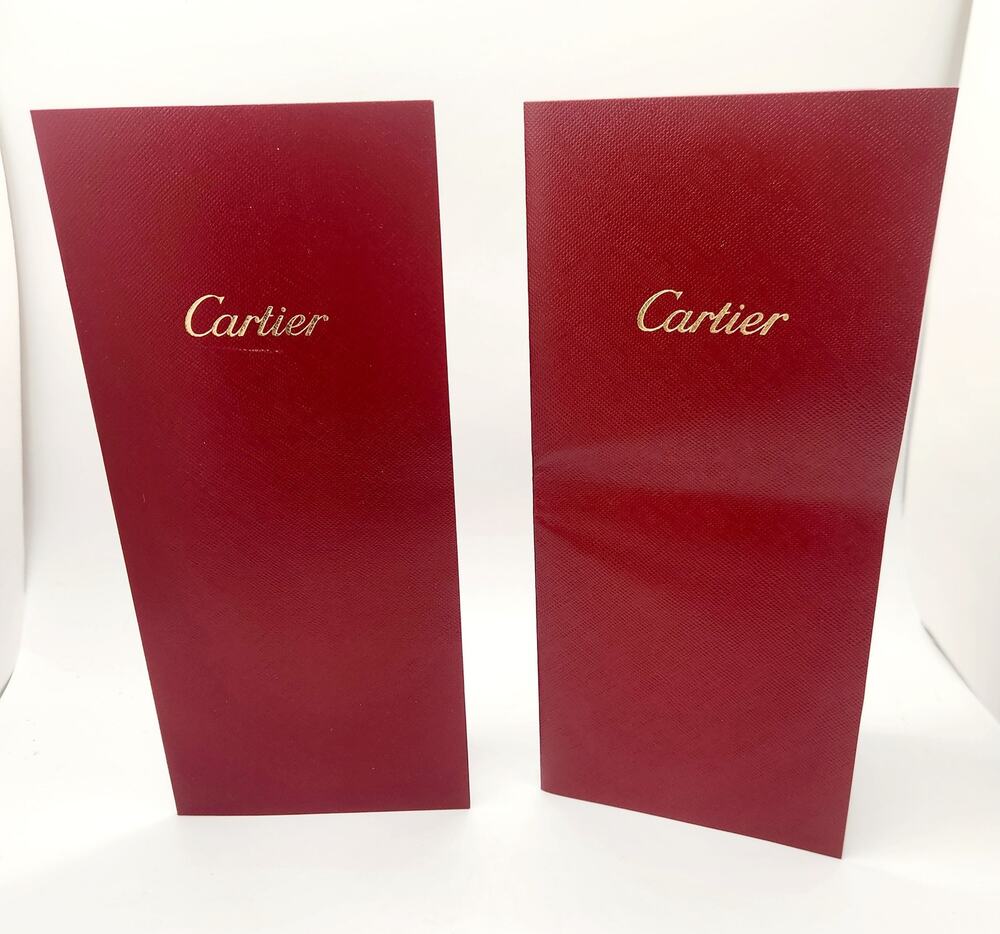 Cartier Red Folding Gift Presentation Envelope / Jewelry Pouch Holder Lot of 2